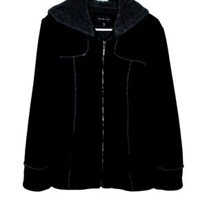 Braetan Heavy Fleece Hooded Jacket, Size M, Black & Gray
